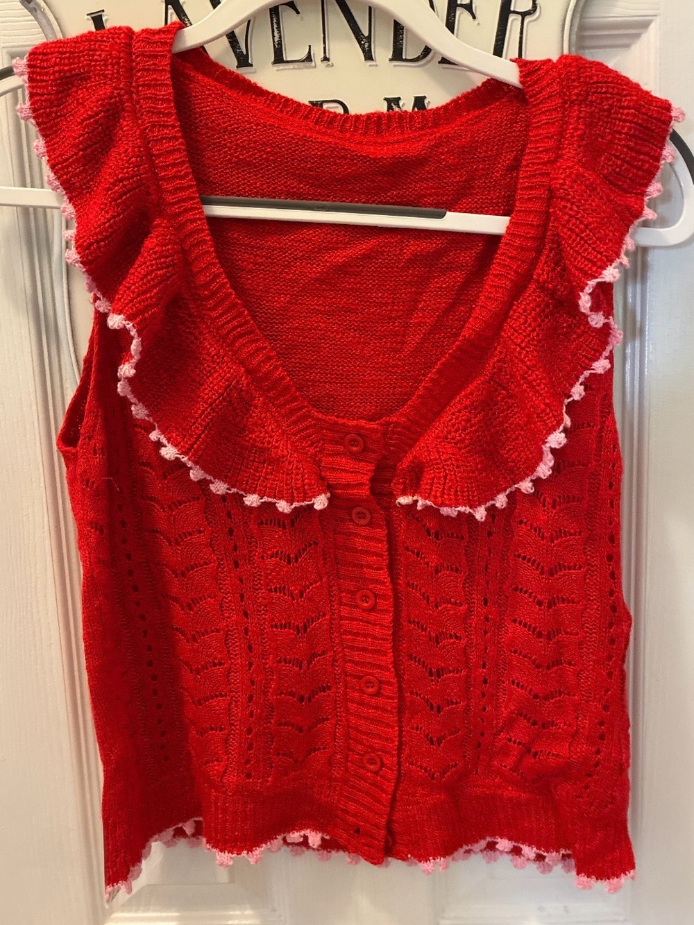LC Colorful and Feminine Sweater Vest Sample Piece with attached Sample Tag